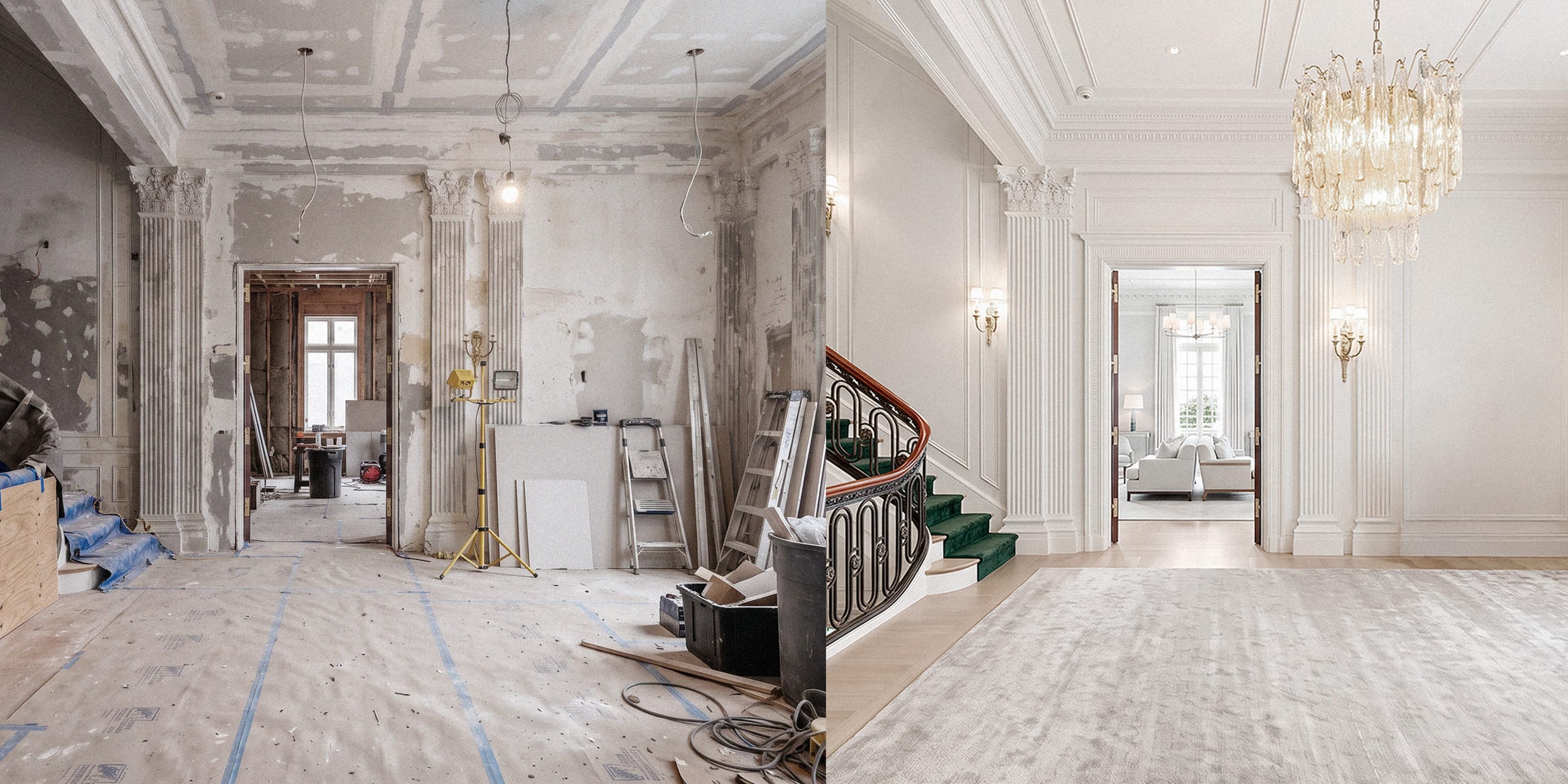 Historic limestone mansion interior